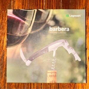 Legnoart Barbera Sommelier Corkscrew Stainless Steel with Stamina Wood Handle